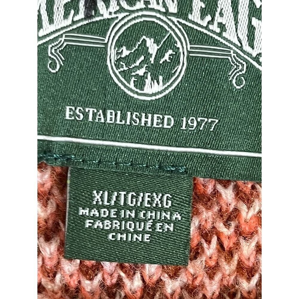 Retro Knit Christmas Sweater Brown XL Roll Neck Western Boho Festive Holiday - Picture 9 of 12